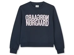 Mads Nørgaard sweatshirt i parisian night med lyserødt spejlvendt logo